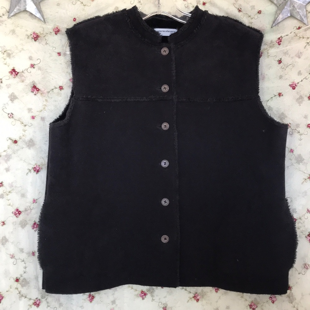 Moto Sherpa Vest Valerie Stevens Black L ✨